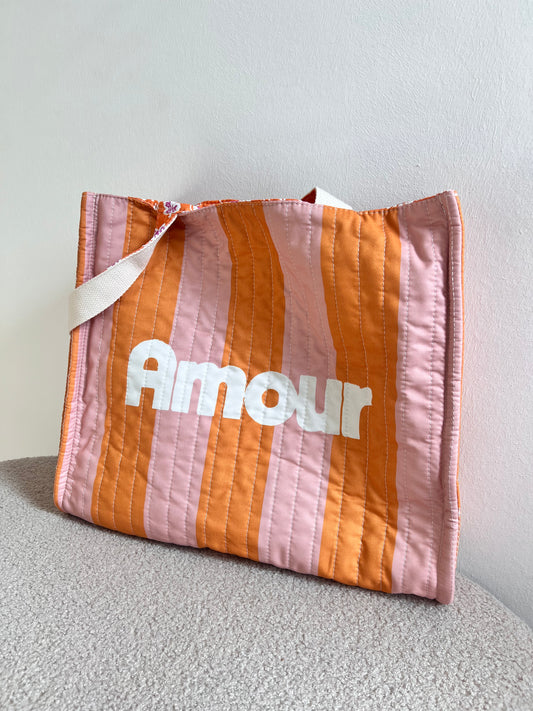 Wendetasche "Amour" – Stofftasche mit Streifen-Design & Wendefunktion